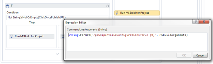We have to use the "/R" in our xcopy arguments because the source app.config file is marked as read-only.
