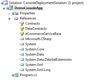 If building the "master" solution before the console solution is not possible in your environment, you will need to add the referenced projects to your console solution.