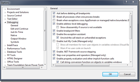 Visual Studio Options