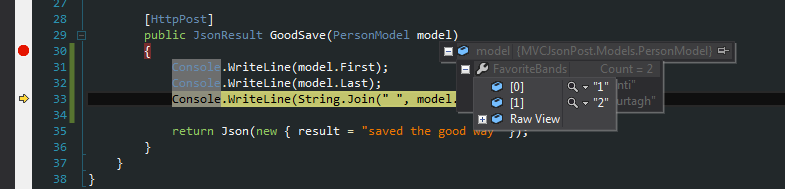 The GoodSave just takes in an instance of a PersonModel.
