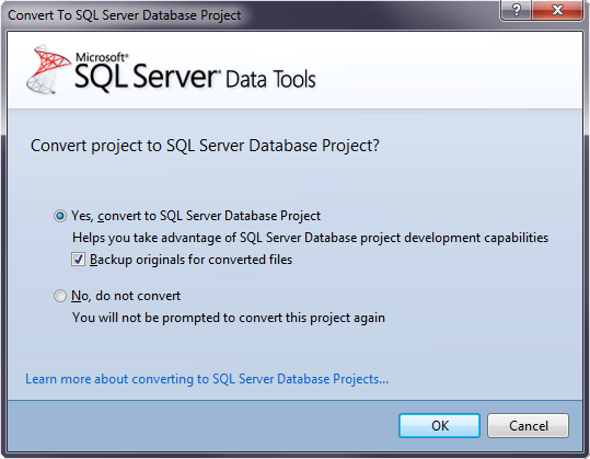 Convert to SQL Server Database Project