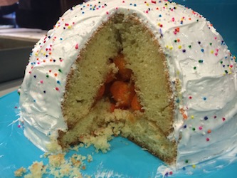 cheeseball cake at Don't Panic Labs