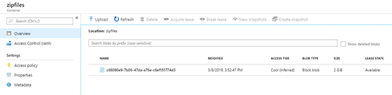 Azure Portal ZIP files