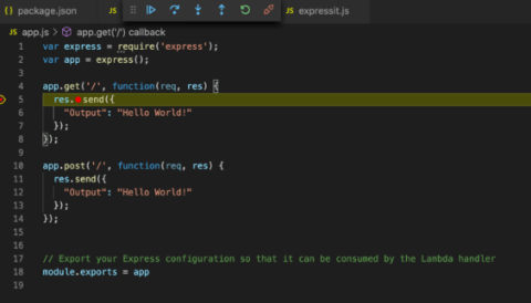 debugging typescript lambdas js