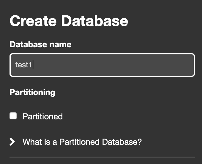 Create a CouchDB database