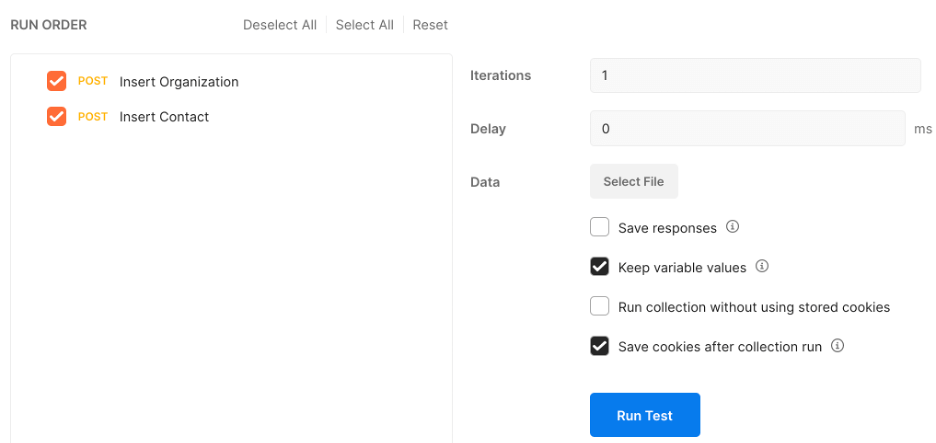 Creating a collection of tests