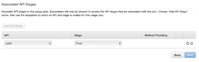 Associated API Stages