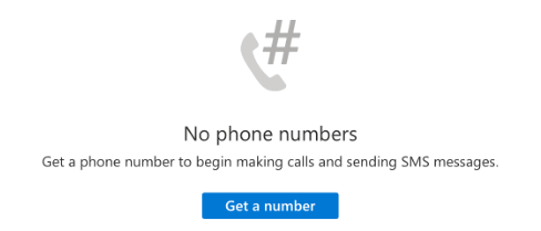 Screen showing that no phone numbers are set up