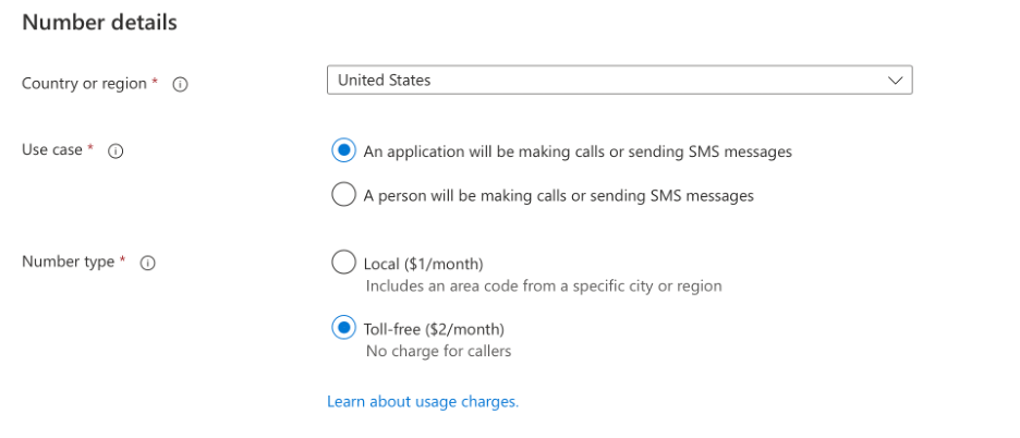 Number Details section