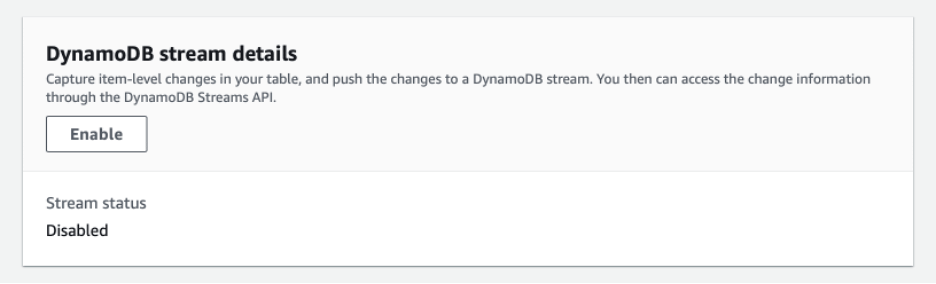 DynamoDB stream details