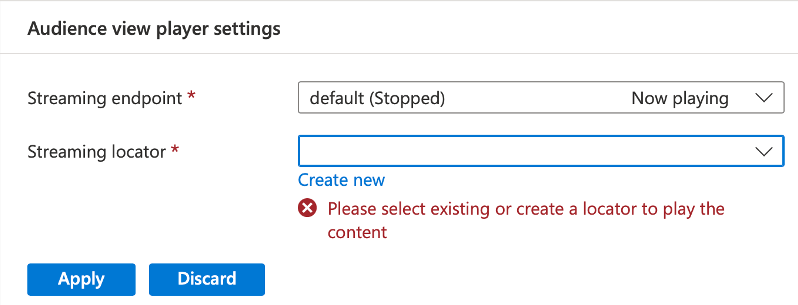 Audience view player settings