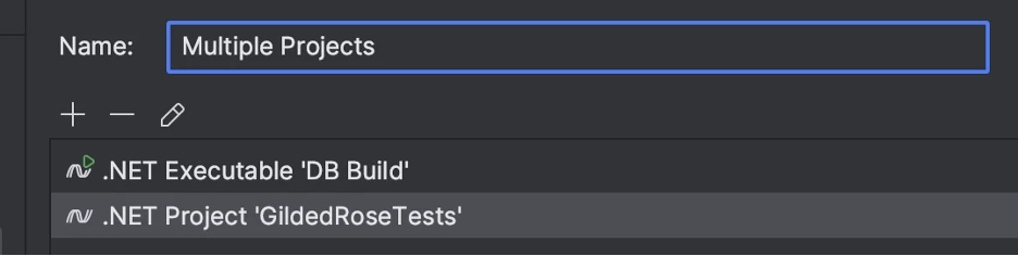 Custom startup configurations in JetBrains Rider